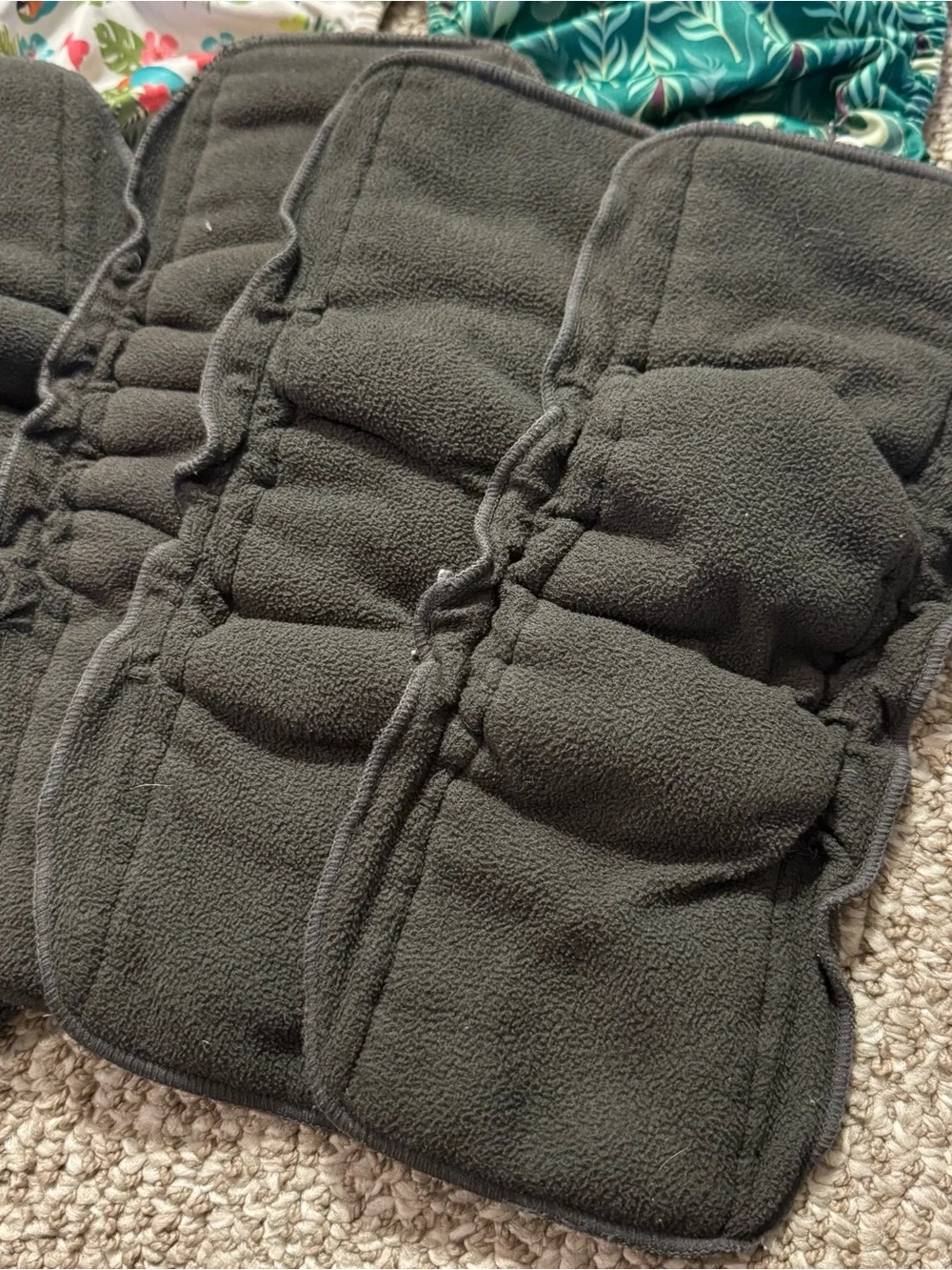 Lot of 6 Wegreeco Cloth Diapers plus 6 Bamboo Inserts One Size Prints